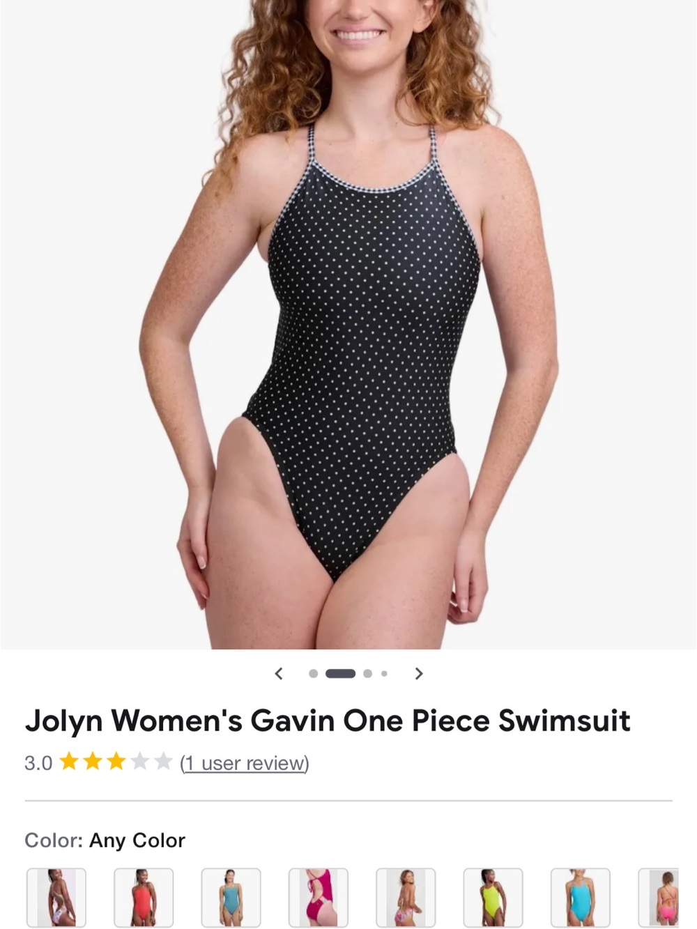 ISO Clothing Black Polka Dot High-Cut One-Piece Swimsuit 32/34